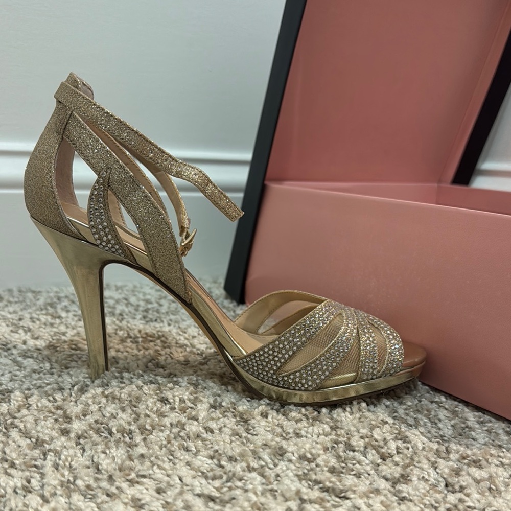 Elegant Gold Strappy Heels